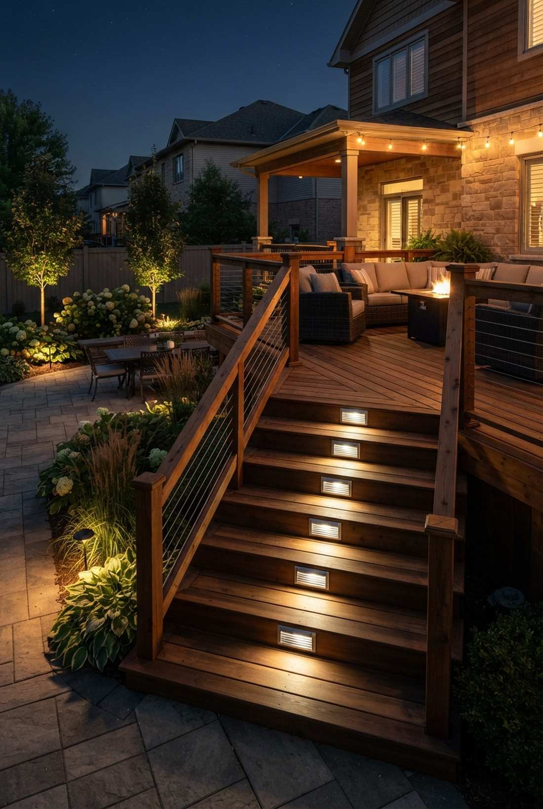 riser mounted step lights