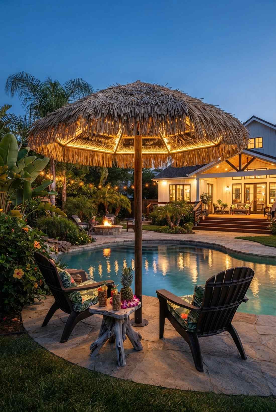 solar tiki umbrella combination