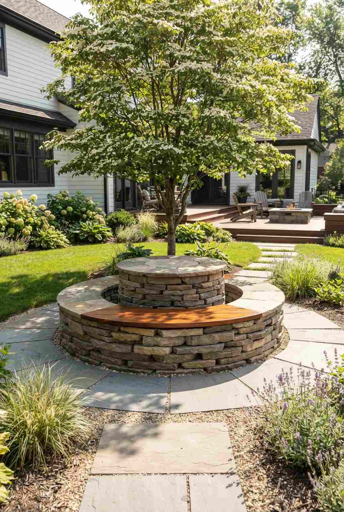 stacked disc circular bench