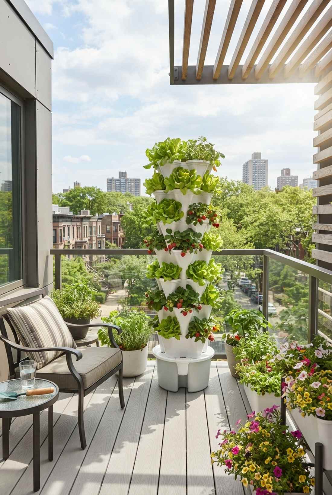 vertical tower planter columns