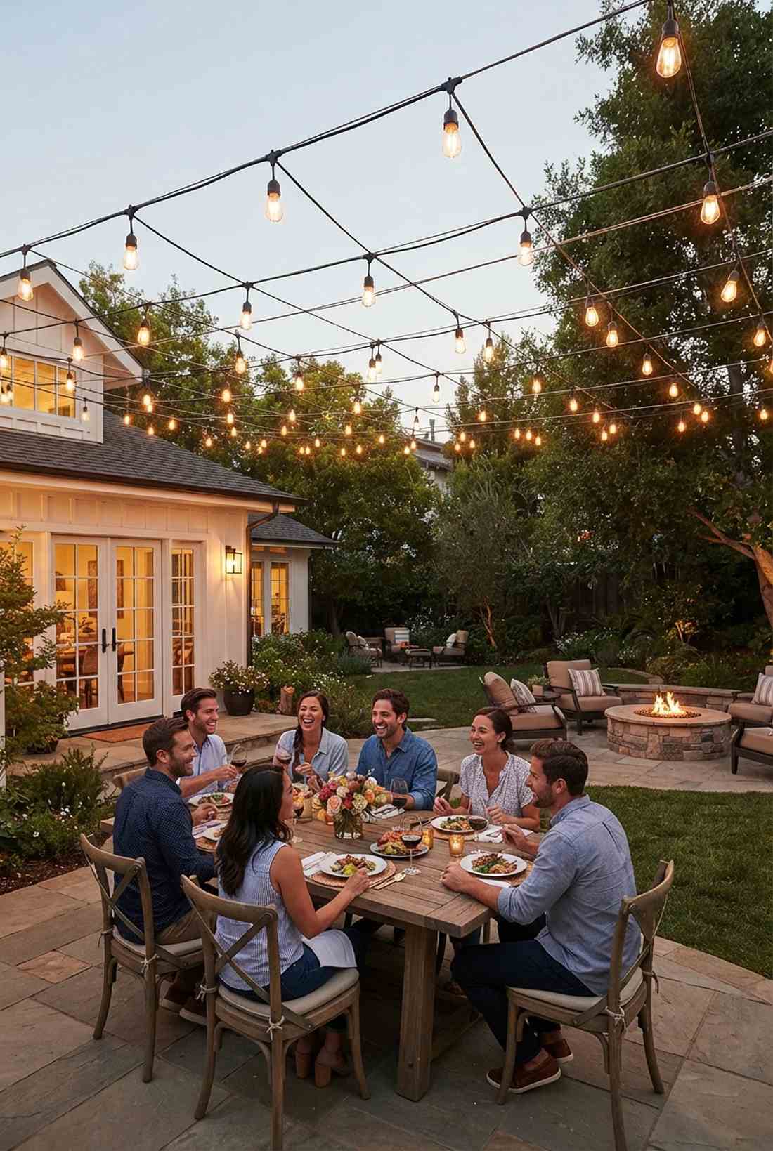 vintage string light canopies