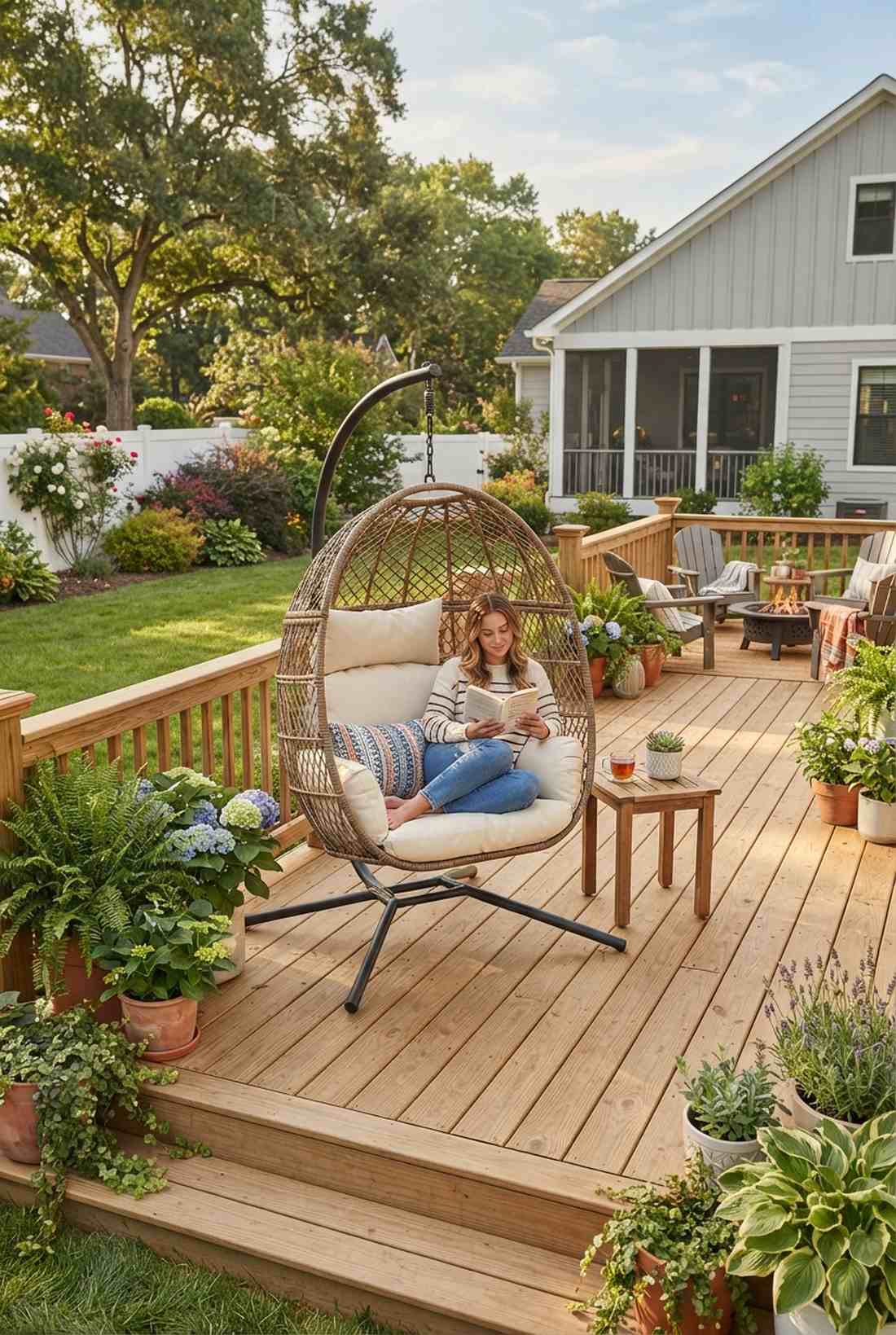 wicker egg chair with stand
