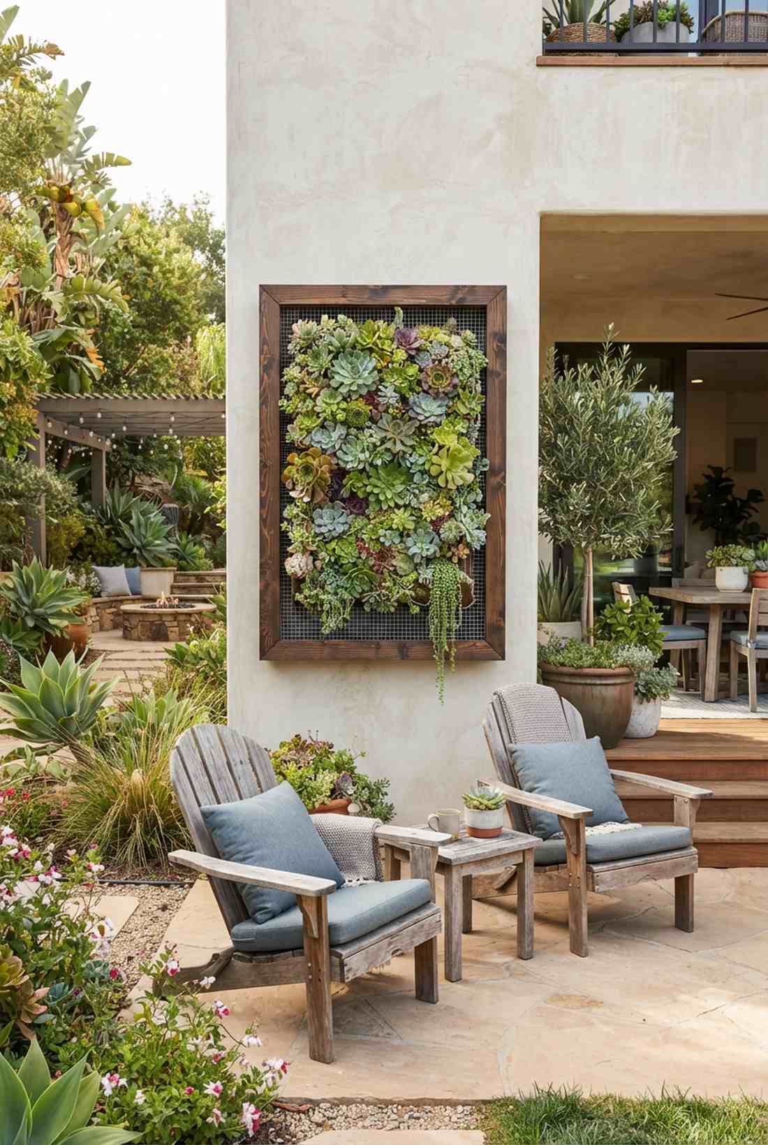 wooden frame living wall