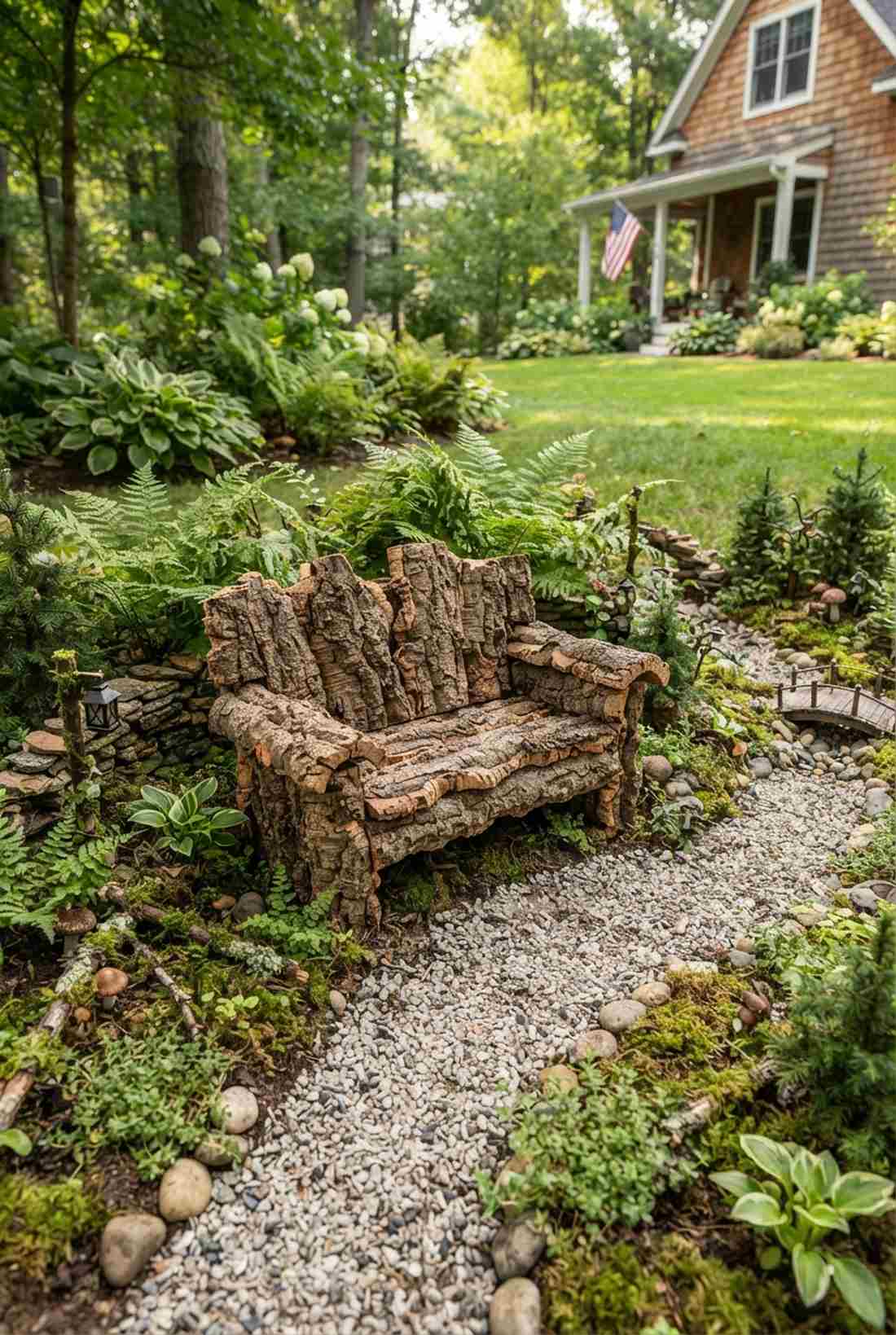 bark slab loveseat