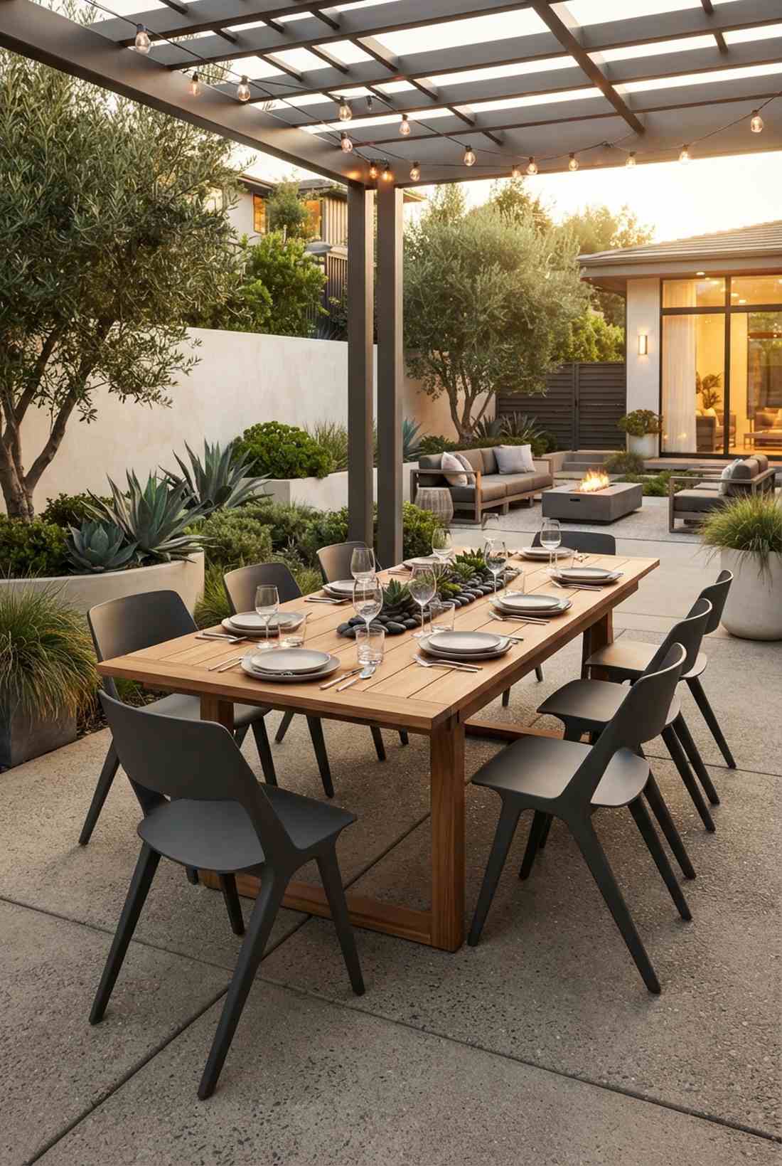 cassina outdoor dining ensemble