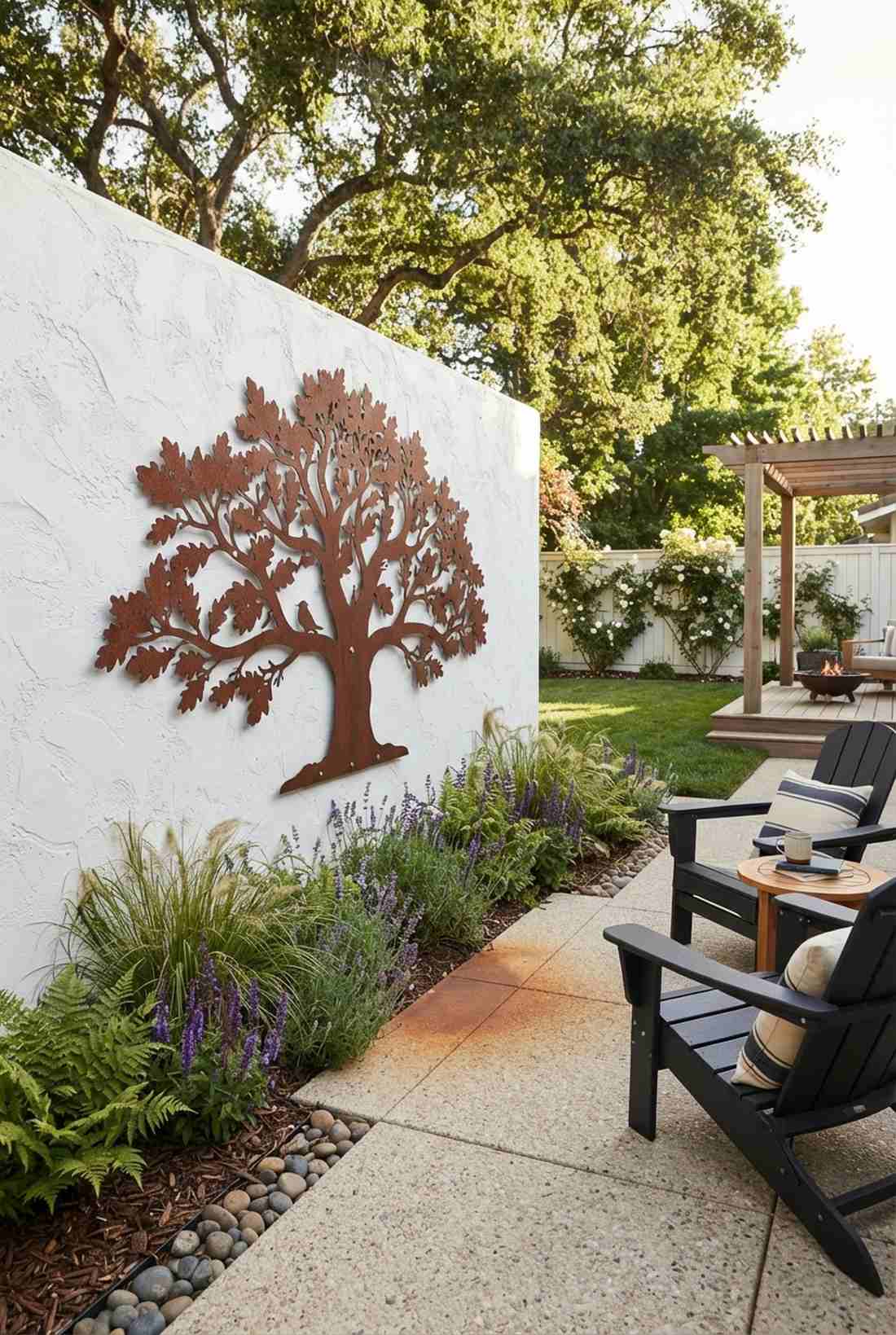 corten steel nature silhouette
