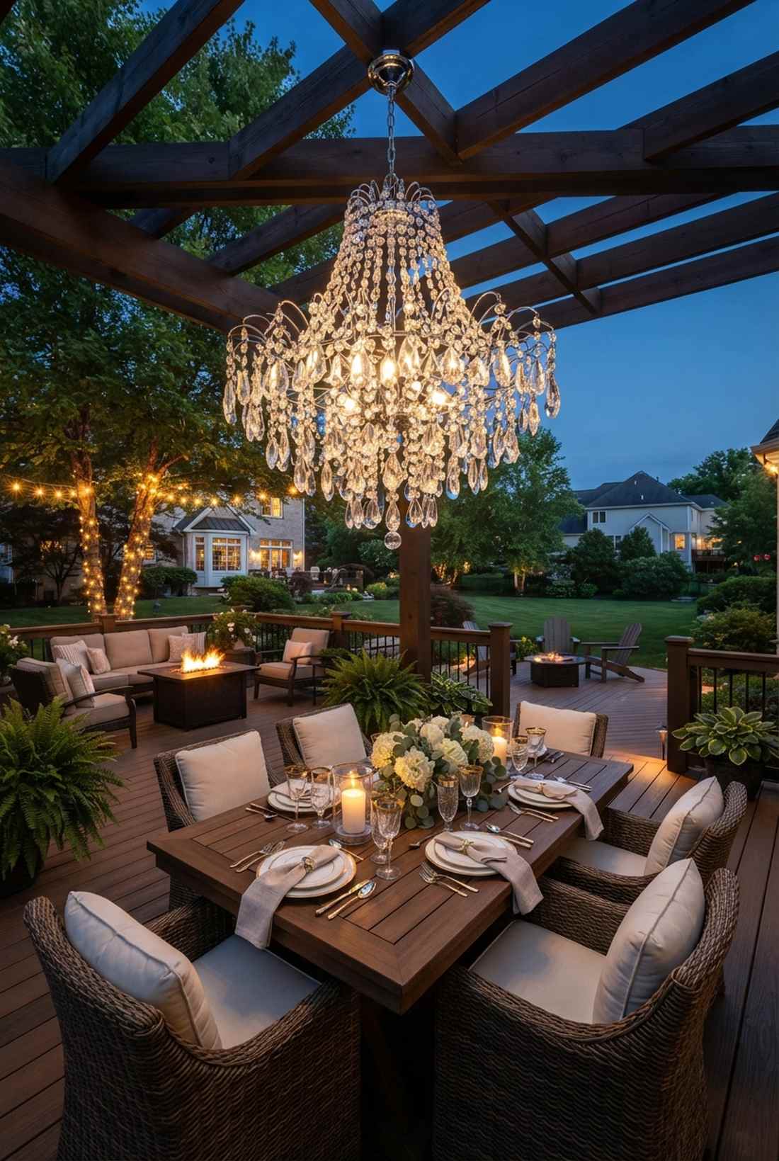 crystal pendant chandelier outdoor