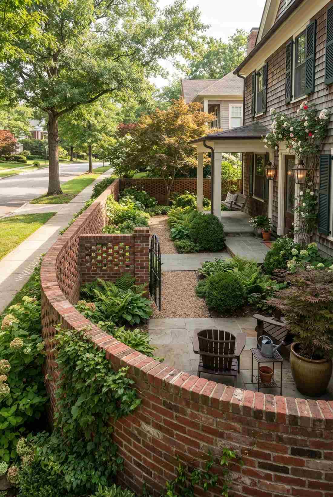 decorative brick courtyard wall