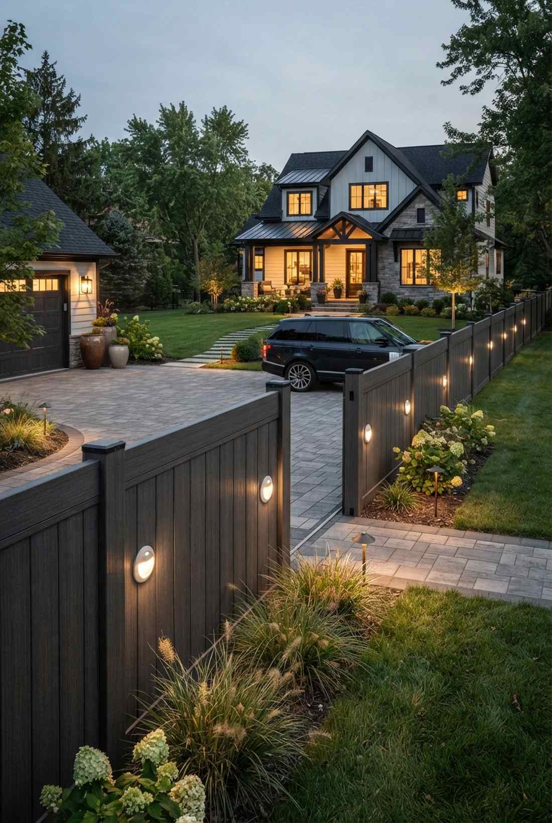 embedded fence panel lights