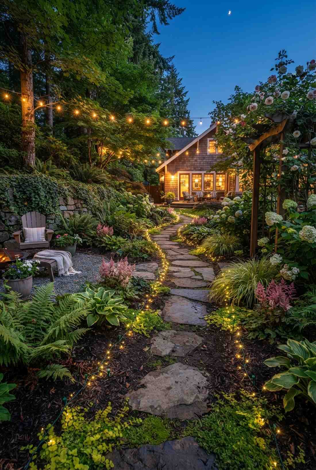 fairy lights pathway borders