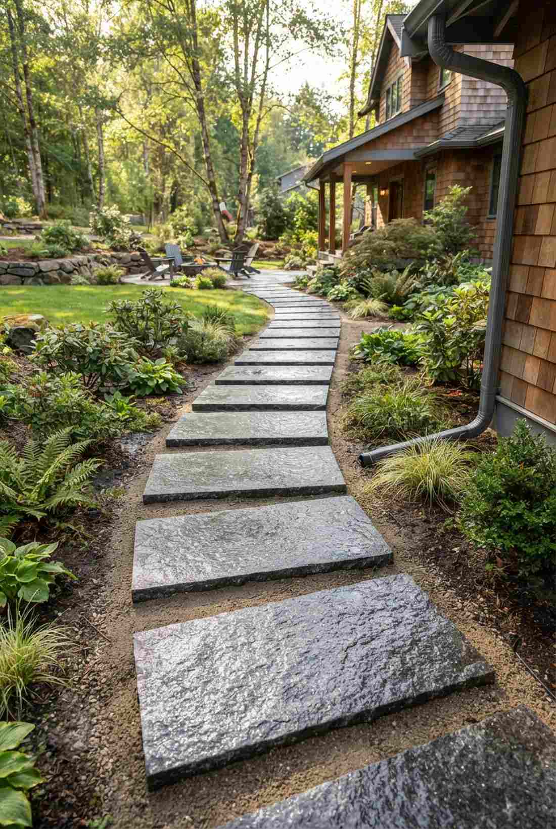 flamed granite stepping pads