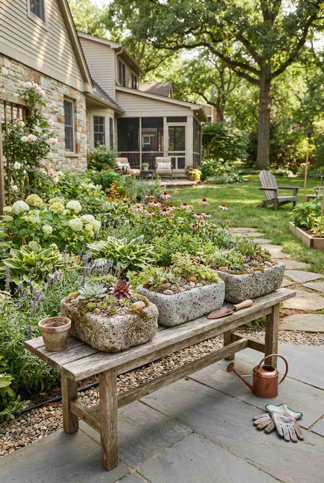hypertufa trough planters