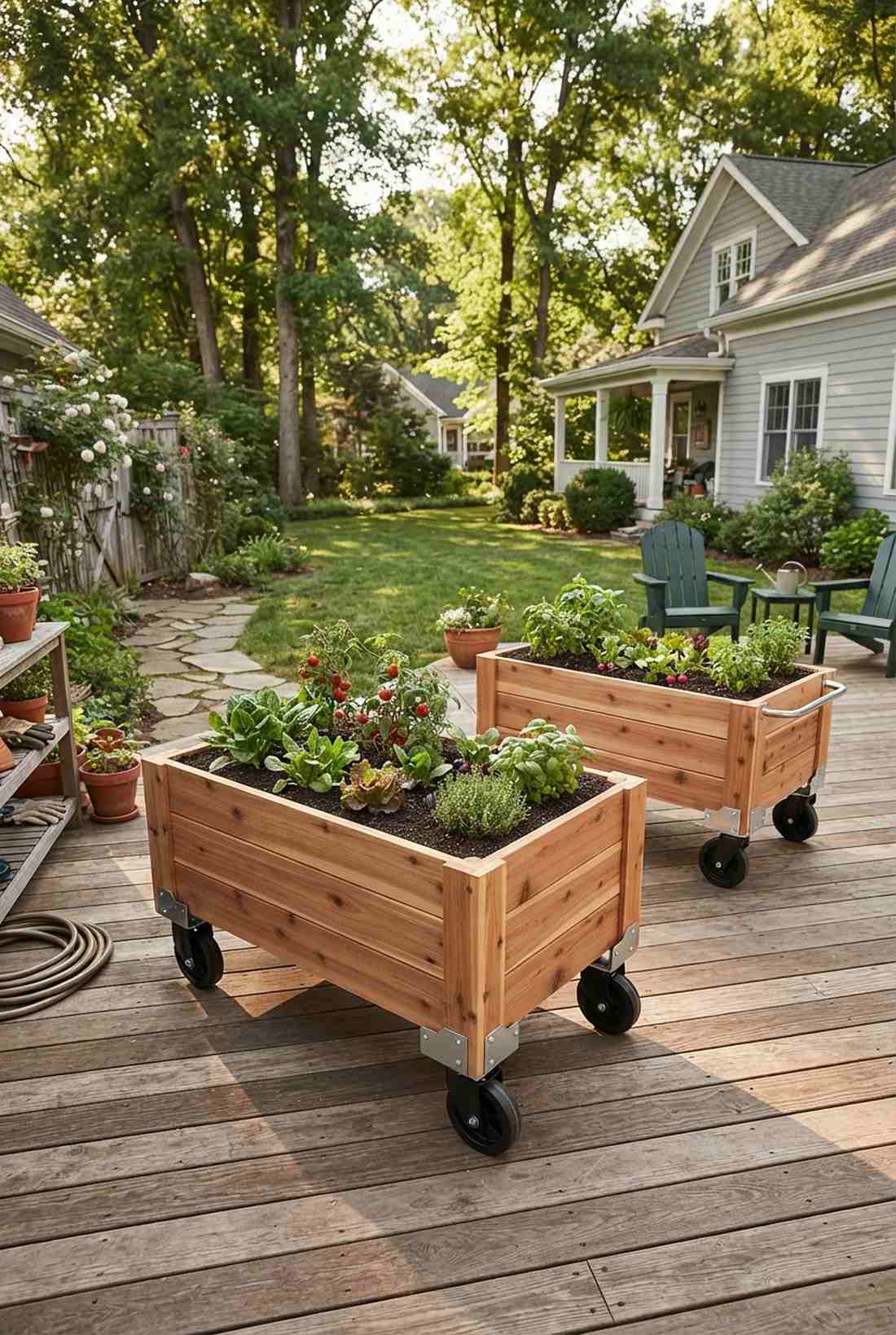 mobile raised bed carts