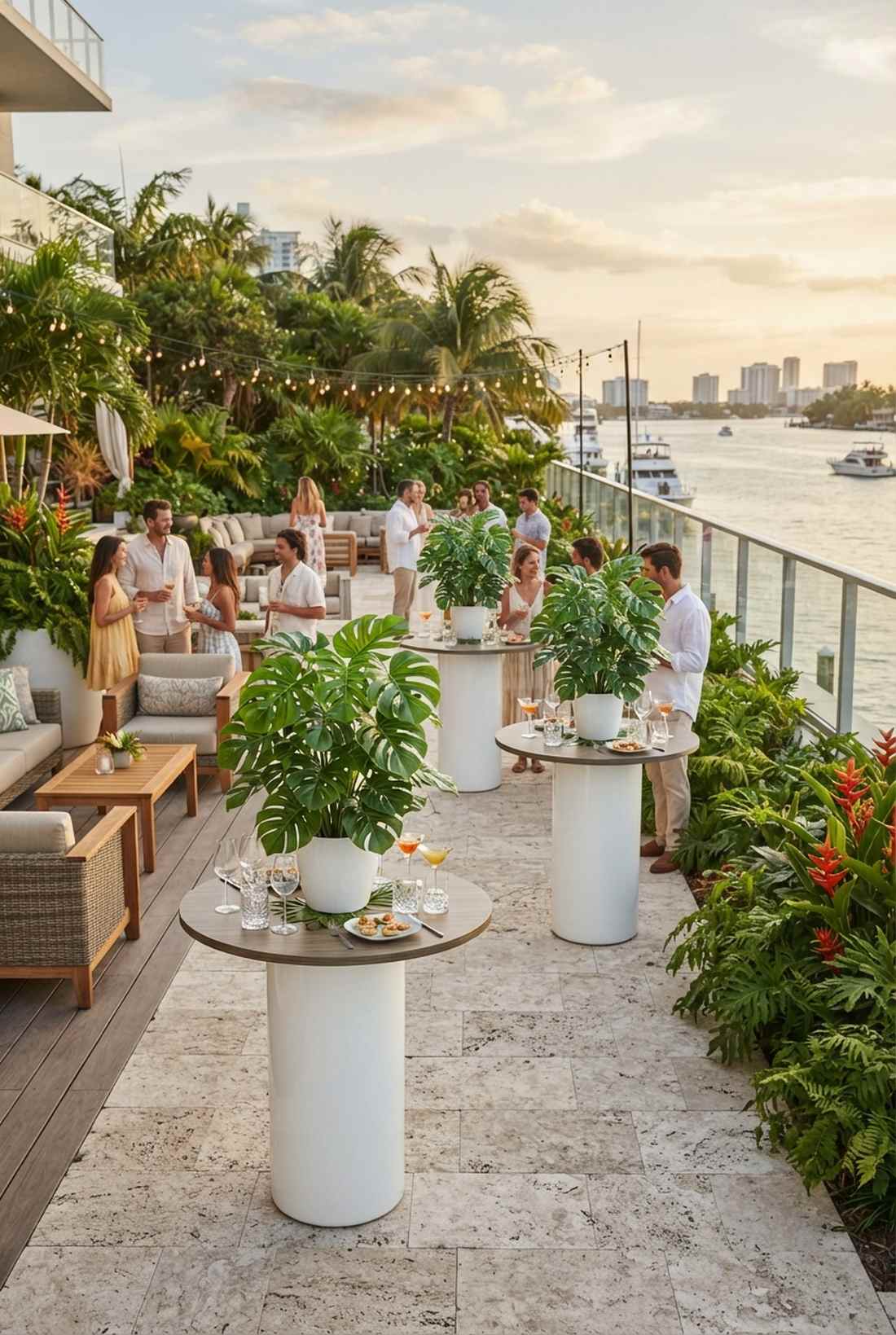 monstera deliciosa centerpieces