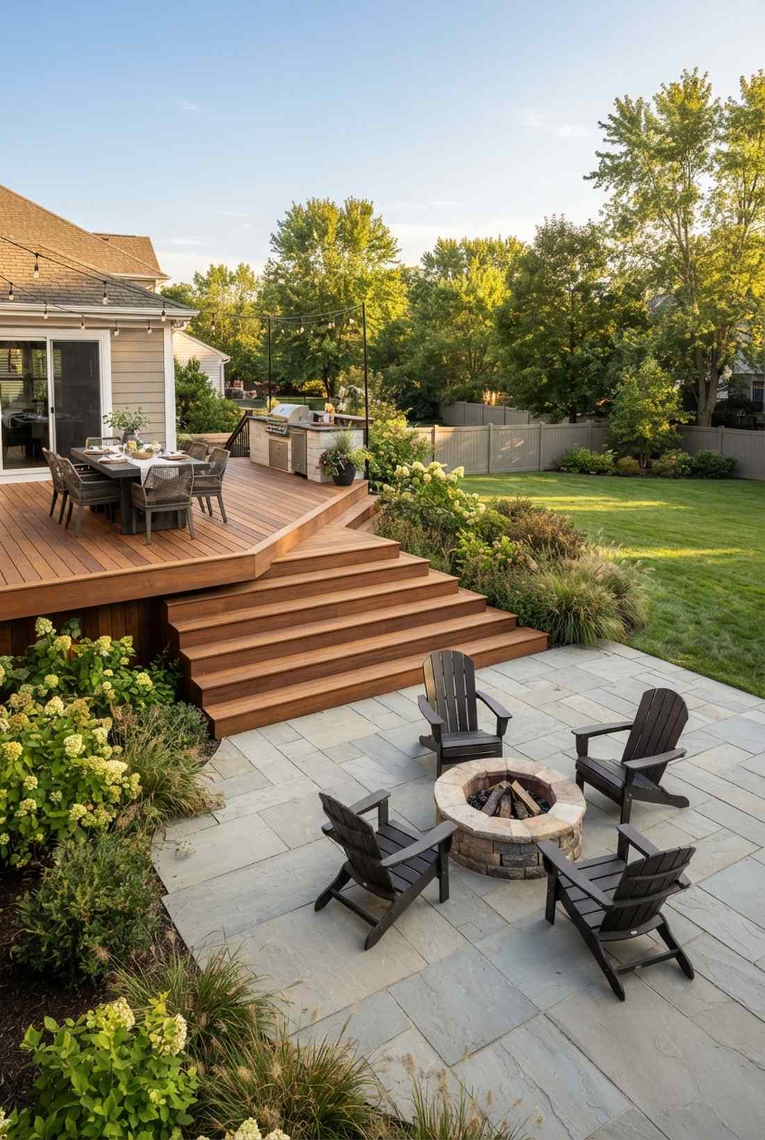 multi level deck to paver transition