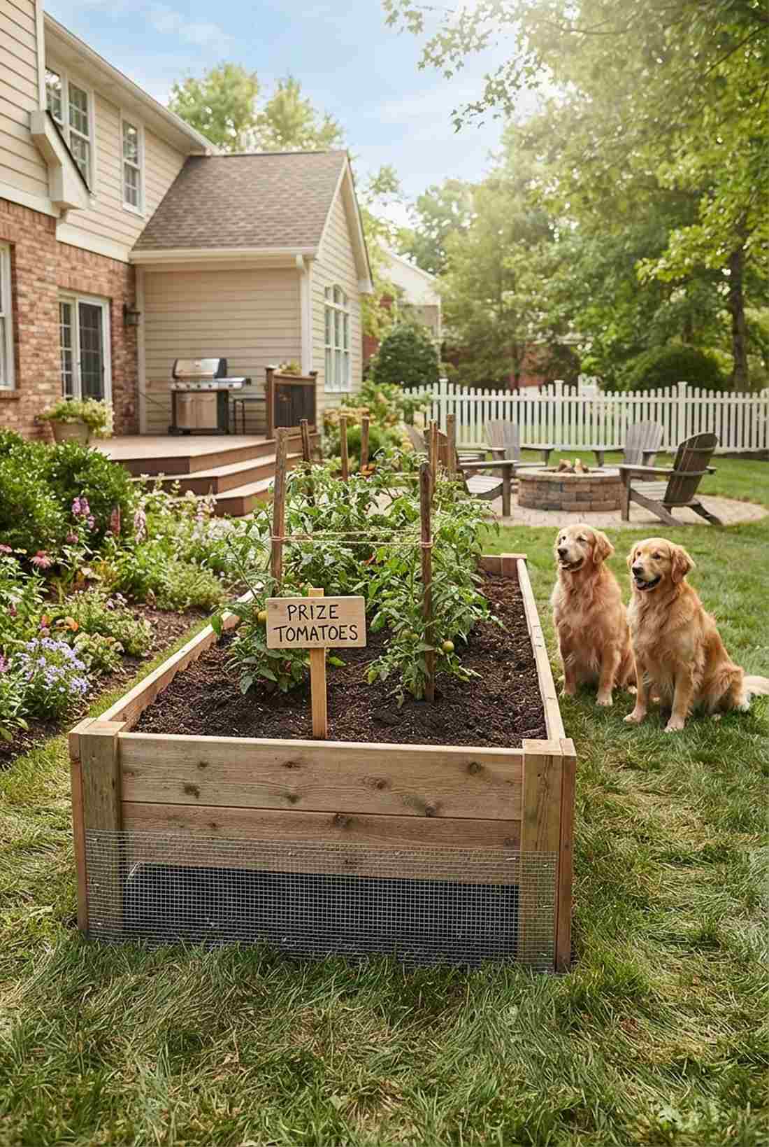 pet barrier bed with hardware cloth base