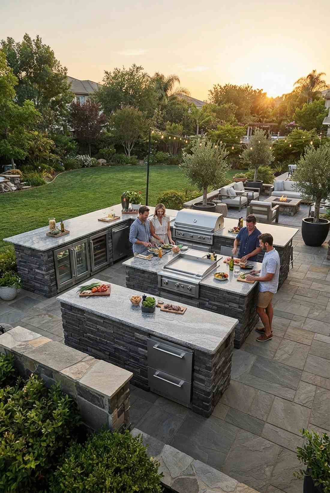 pro style u kitchen with double islands