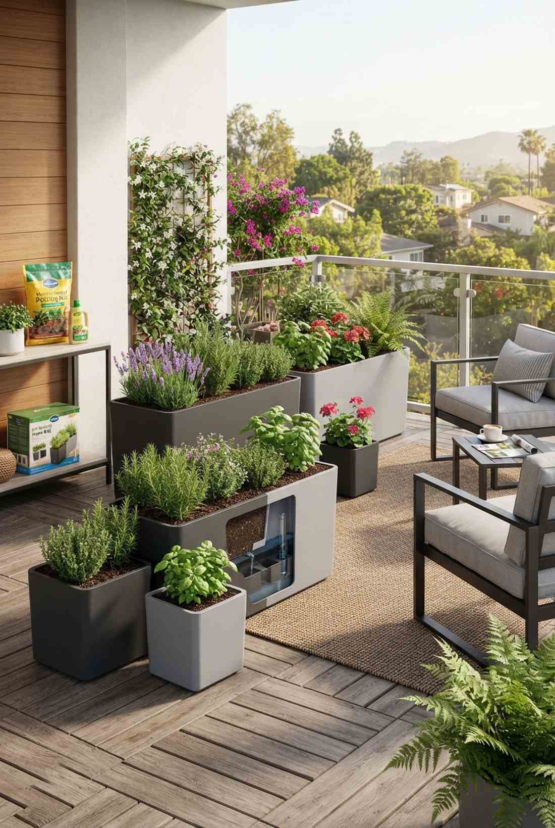 self watering reservoir planters