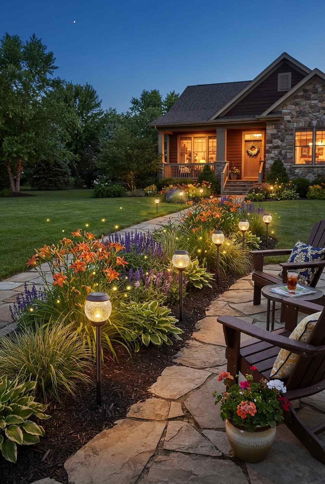 solar stake lights for flower beds