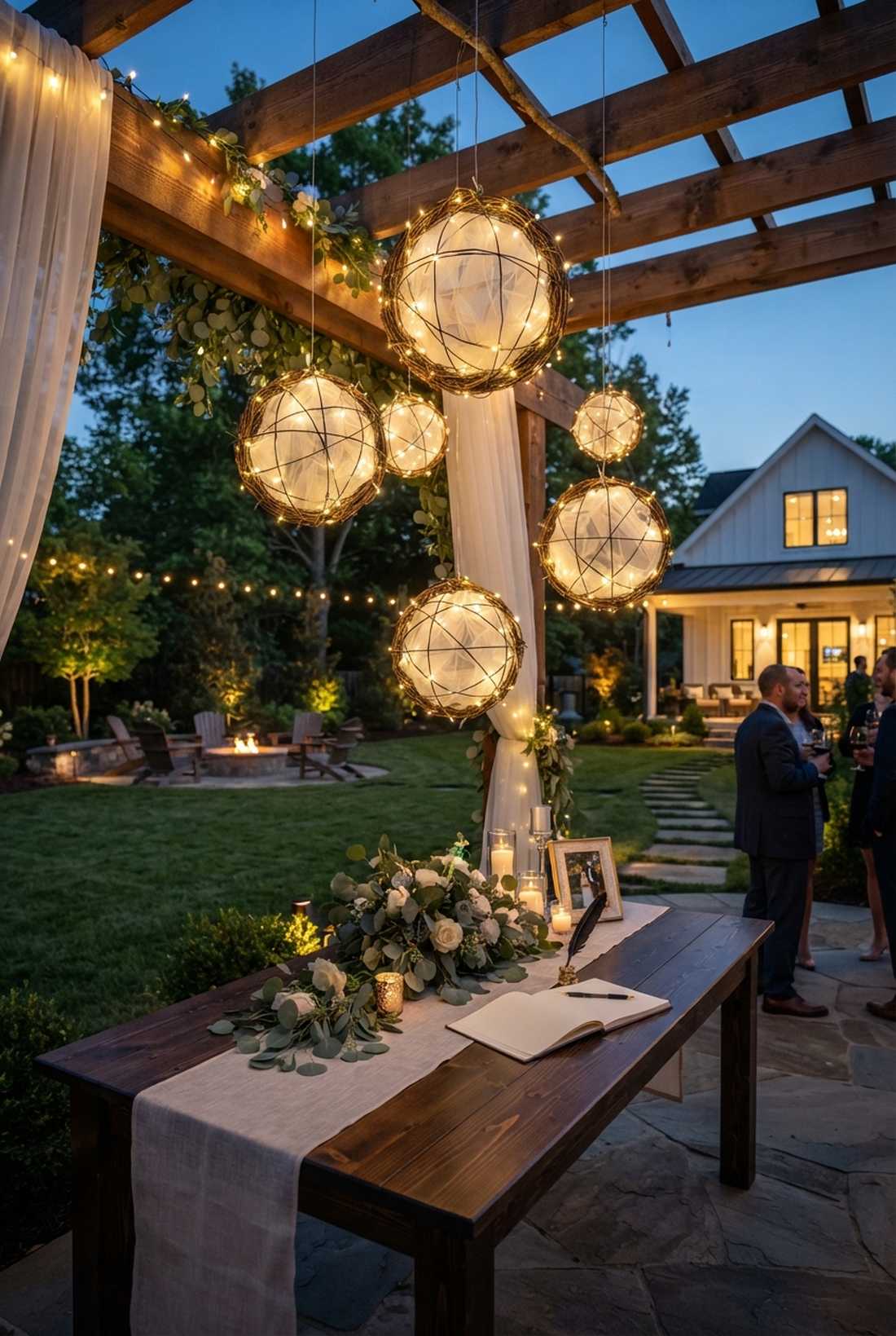 suspended light sphere entrance
