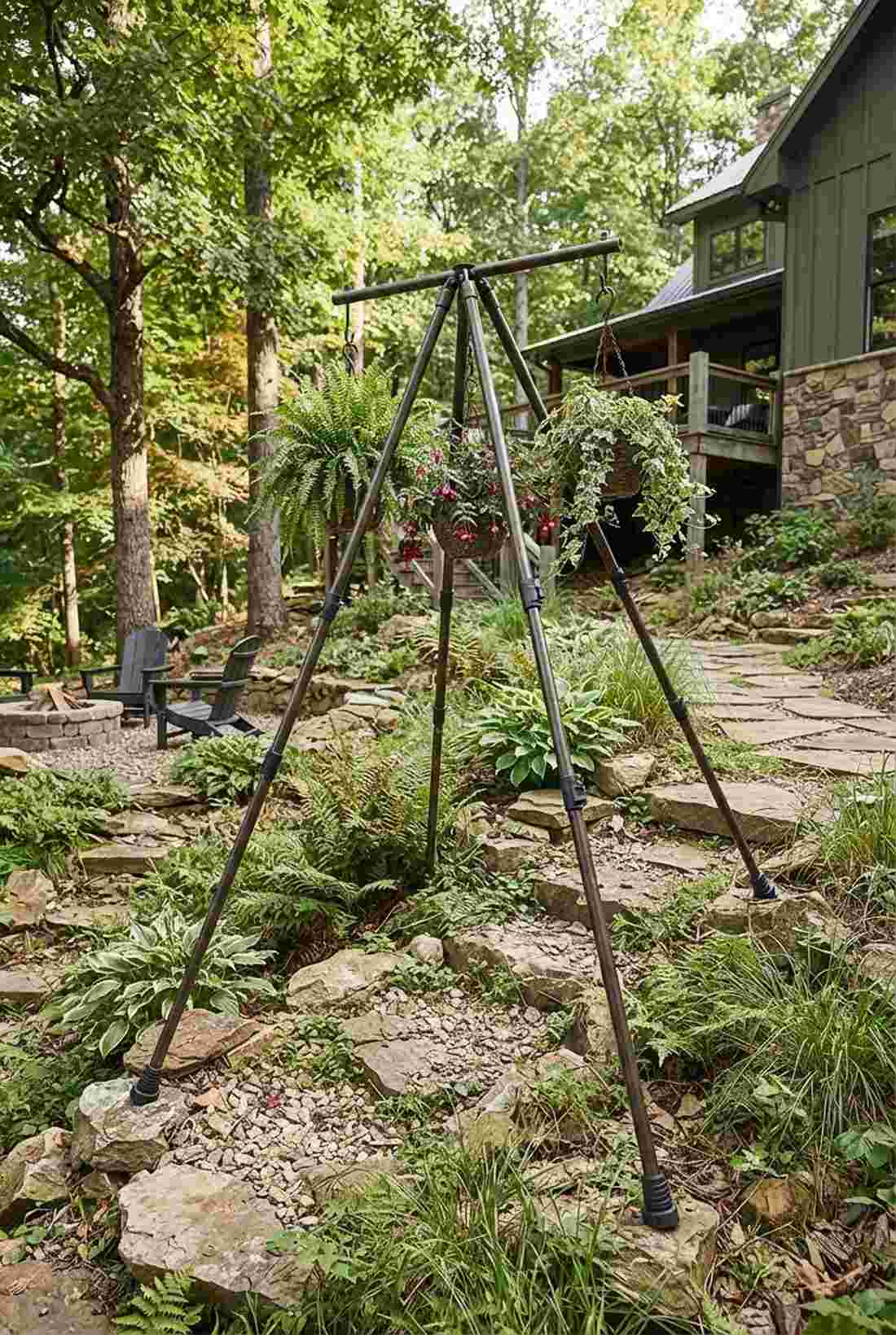 tripod hanging plants stand
