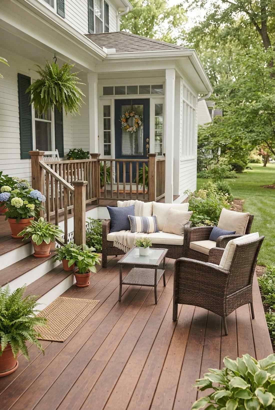 wicker loveseat and chair trio