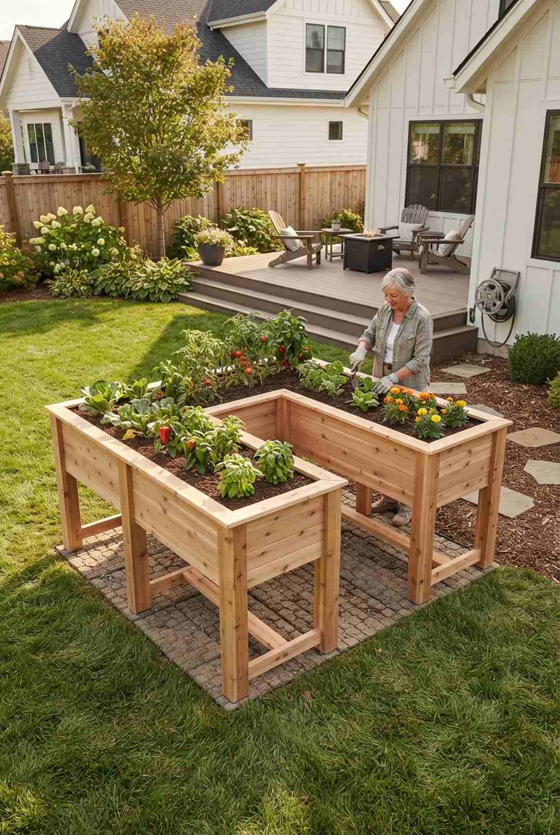accessible raised bed at standing height