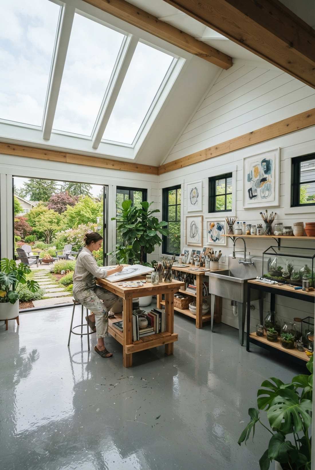 art studio with gallery space