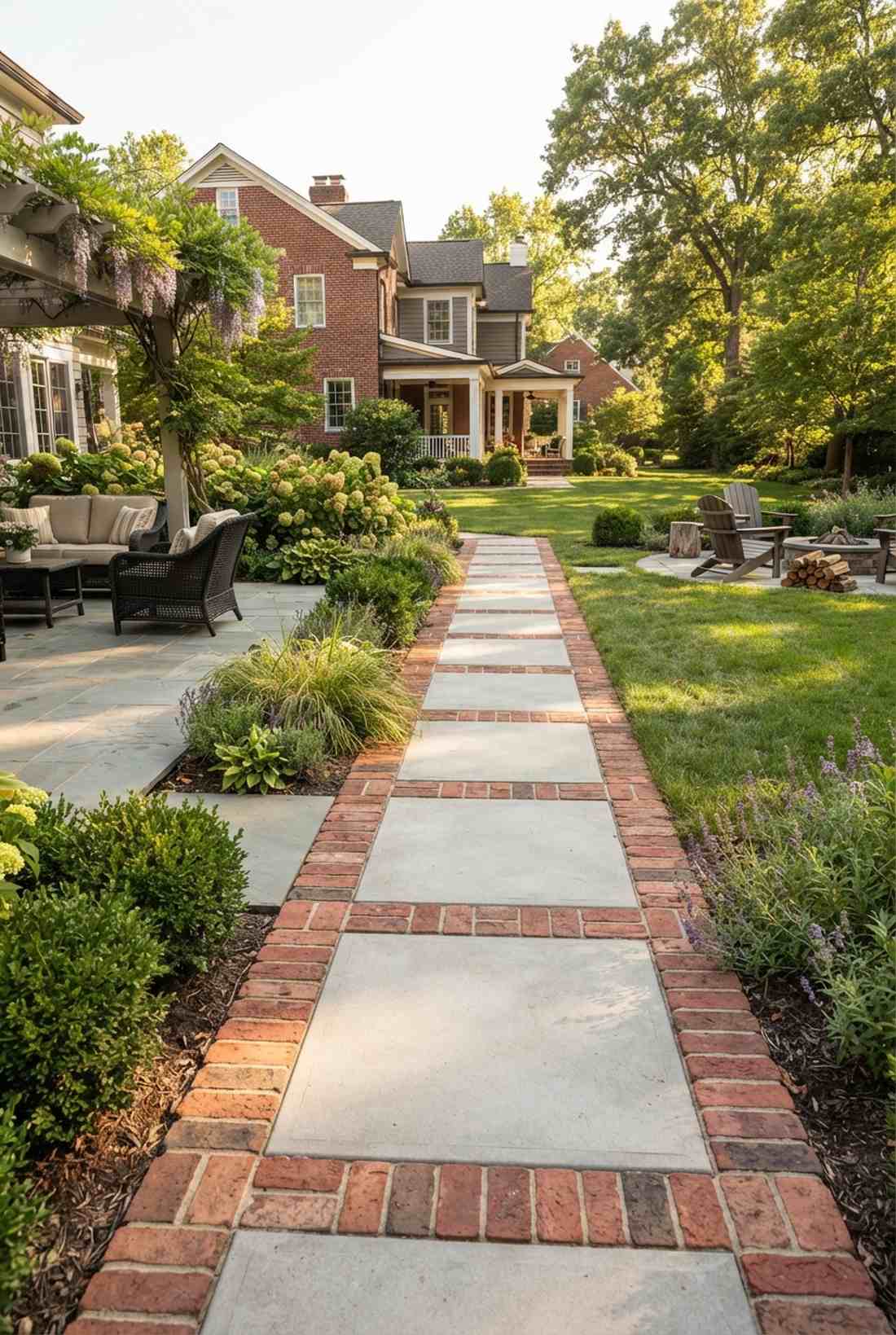brick border concrete center
