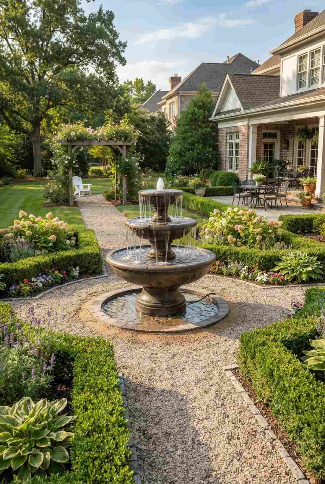 cascade garden fountain with round bowls