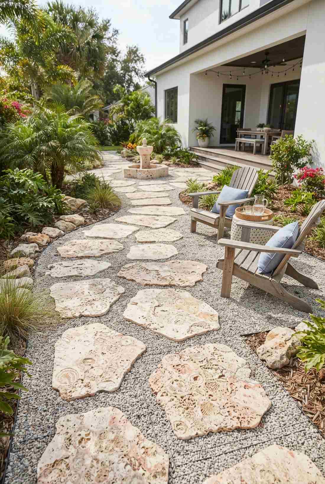 coral stone pavers