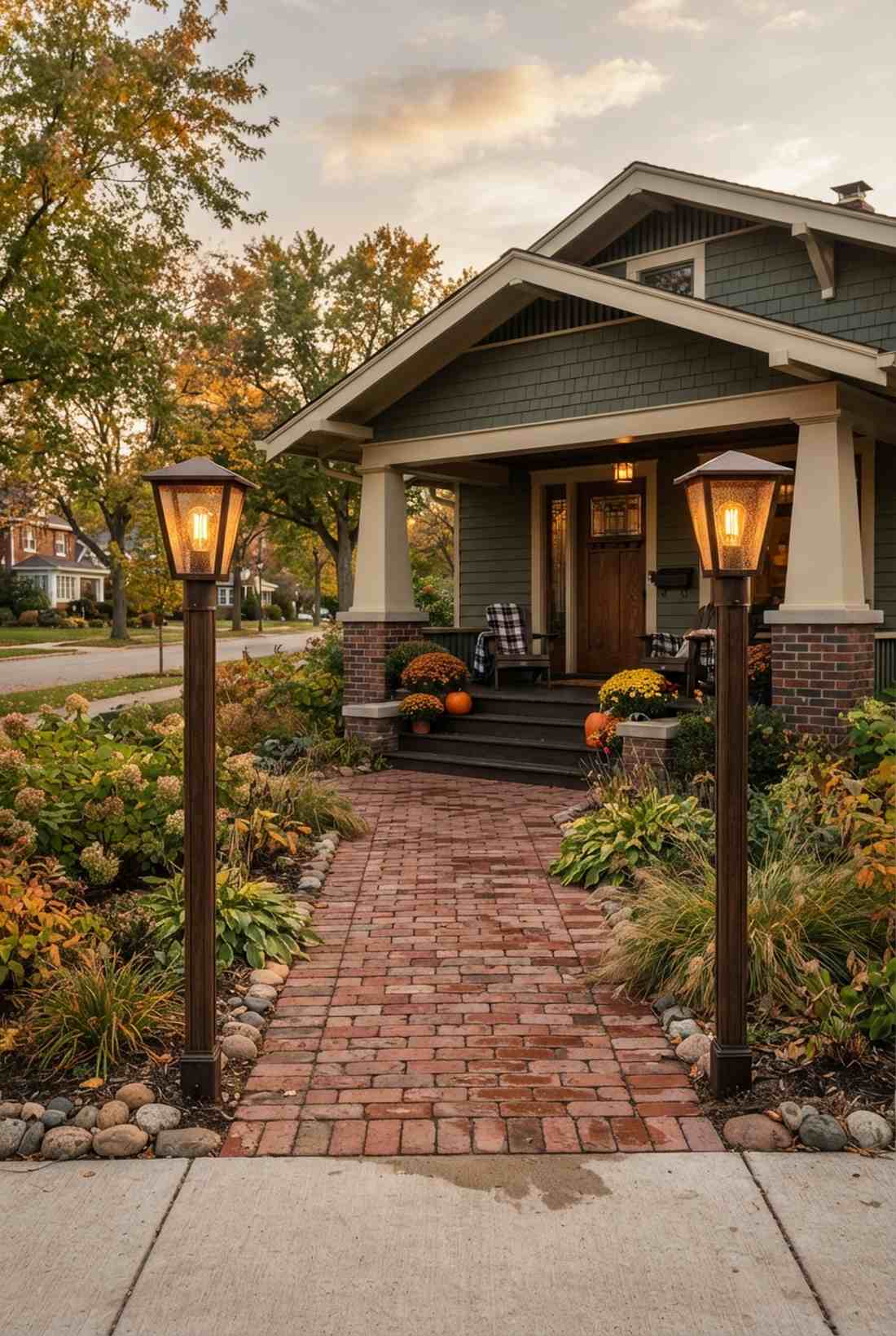 craftsman style lantern posts