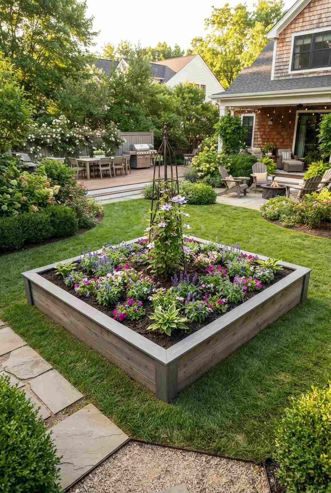 diamond shaped focal bed