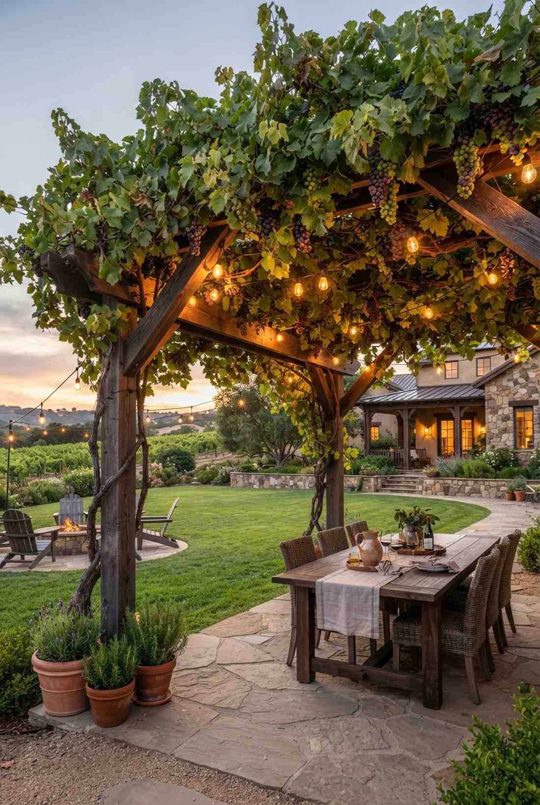 grape vine arbor canopies