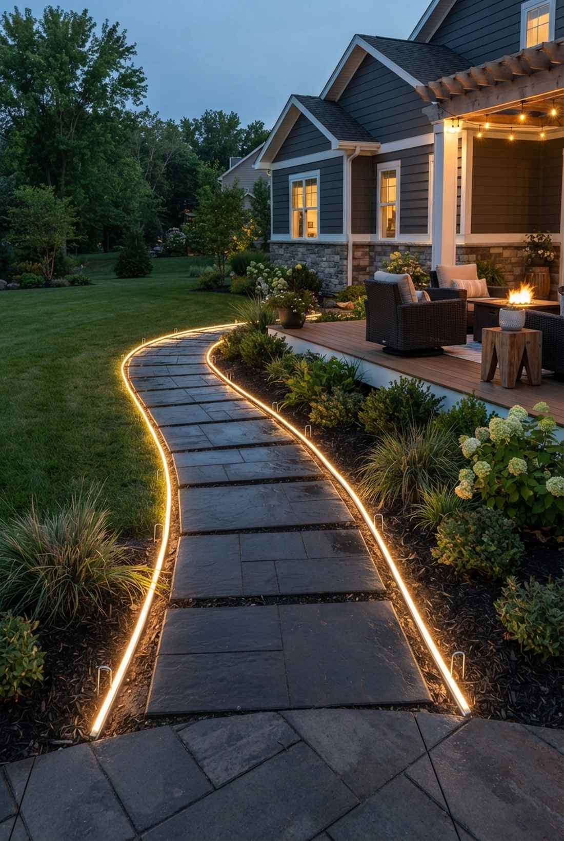 ground level border lighting