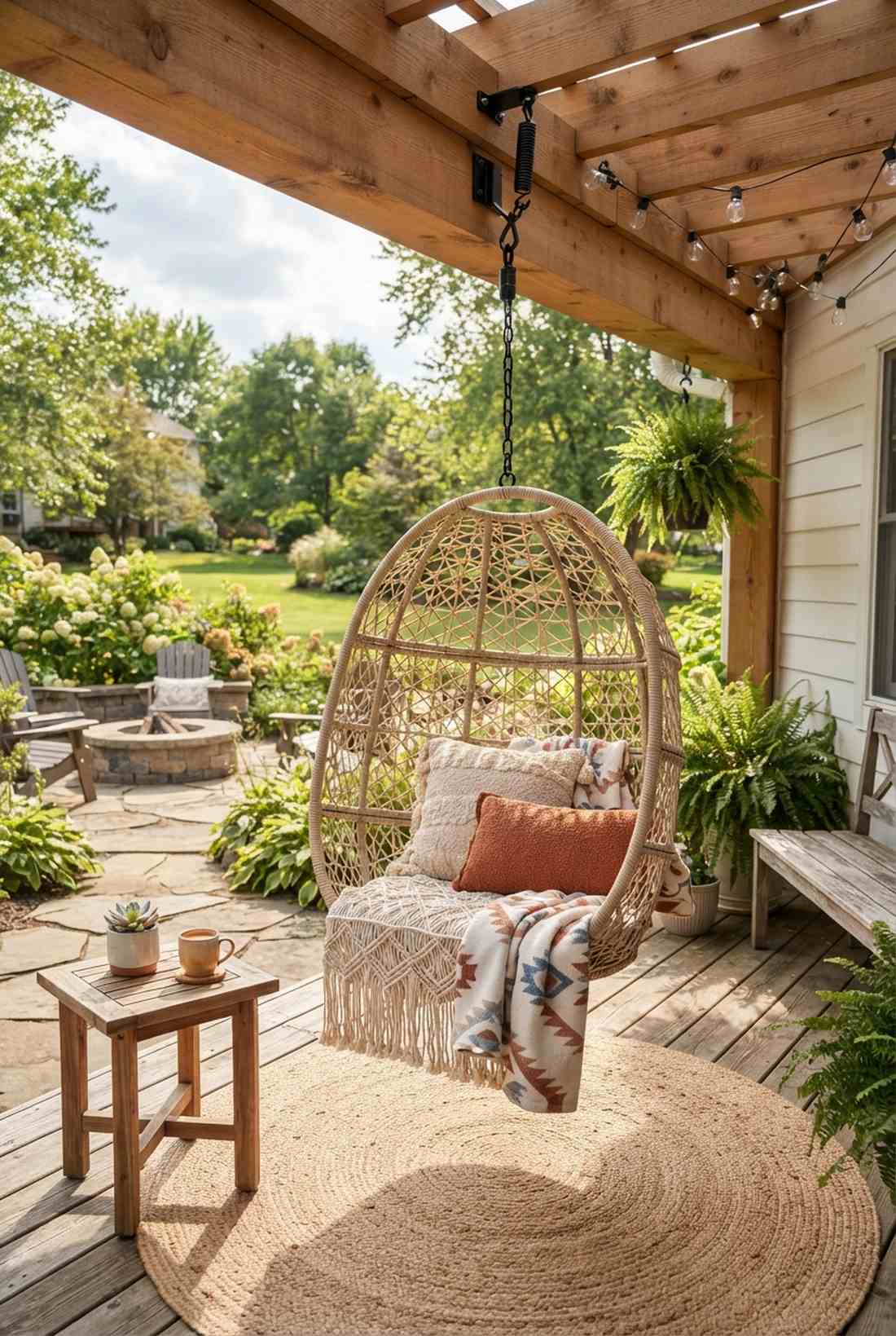 hanging chair with minimal footprint