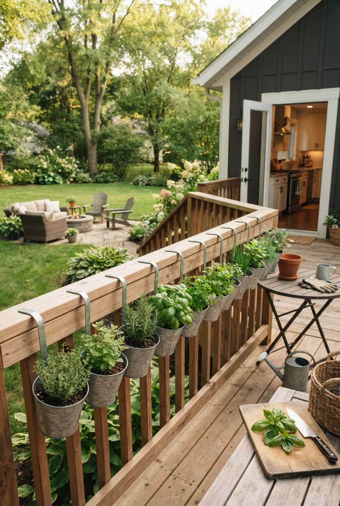 hanging herb garden rail