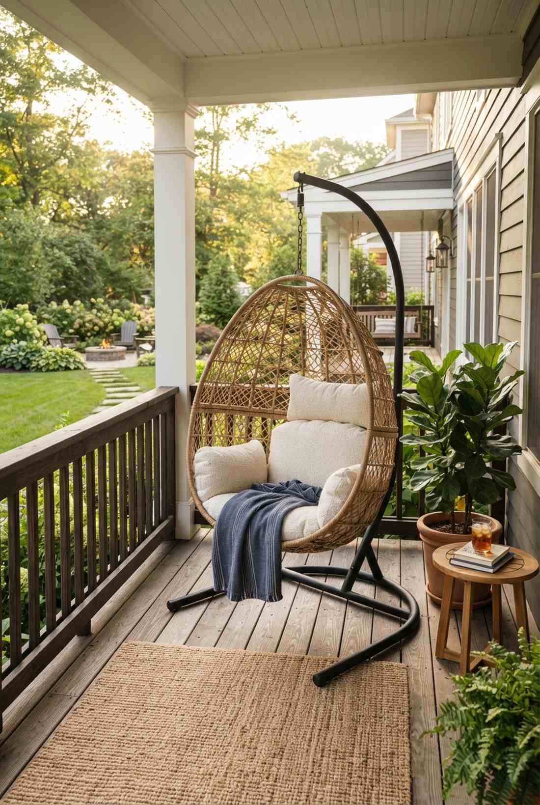 hanging pod chair with stand