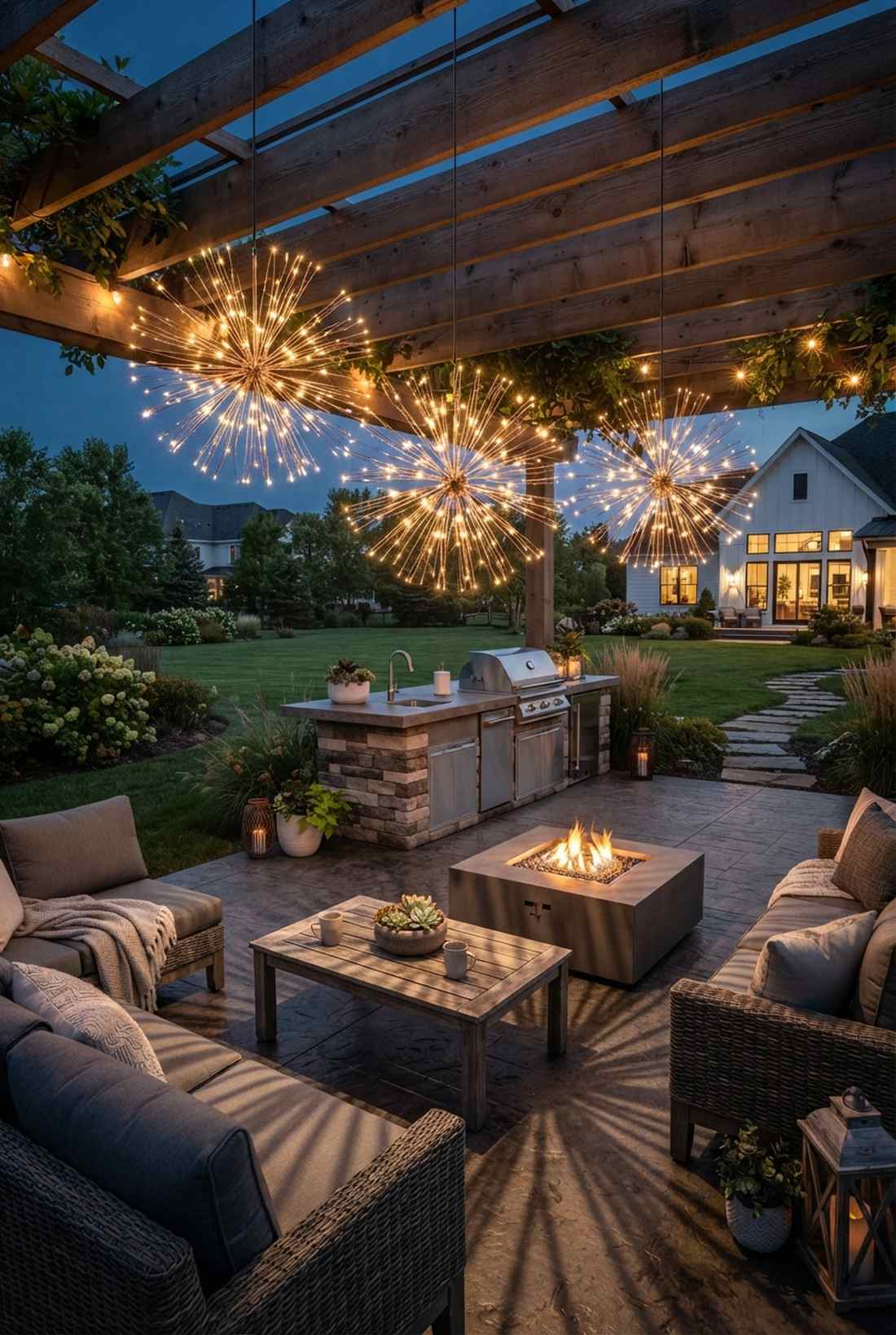 hanging starburst light spheres