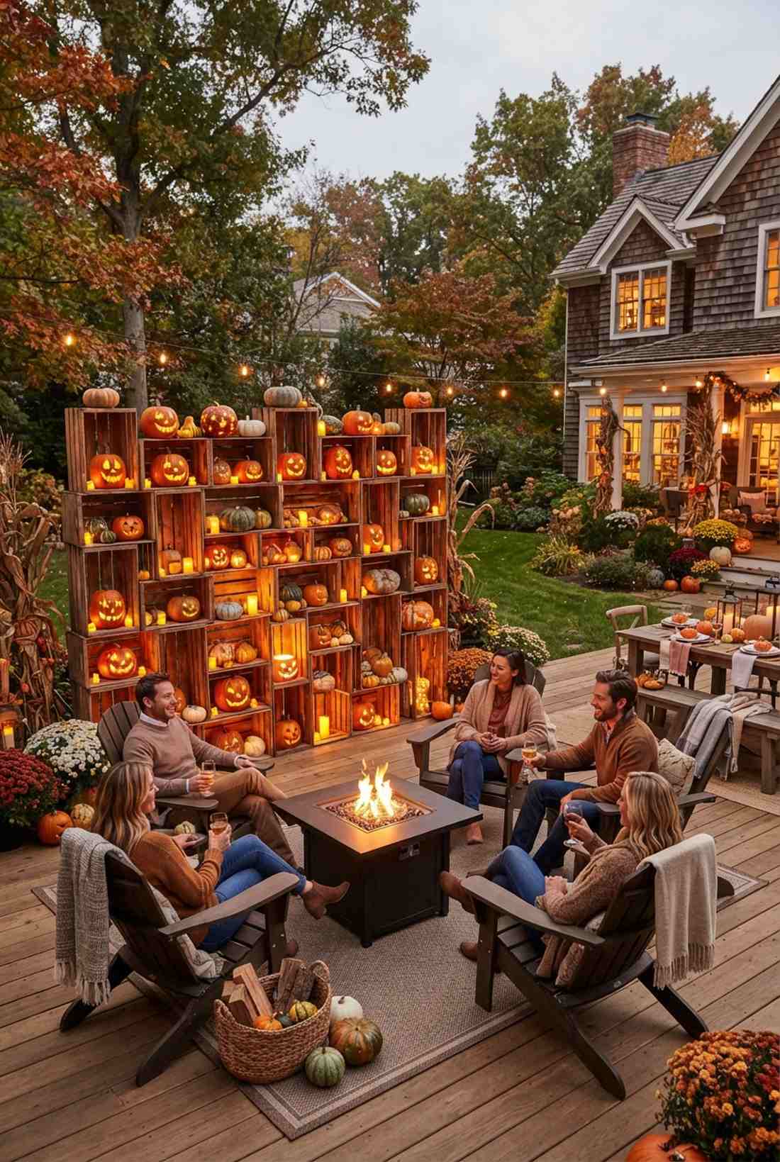 illuminated pumpkin wall