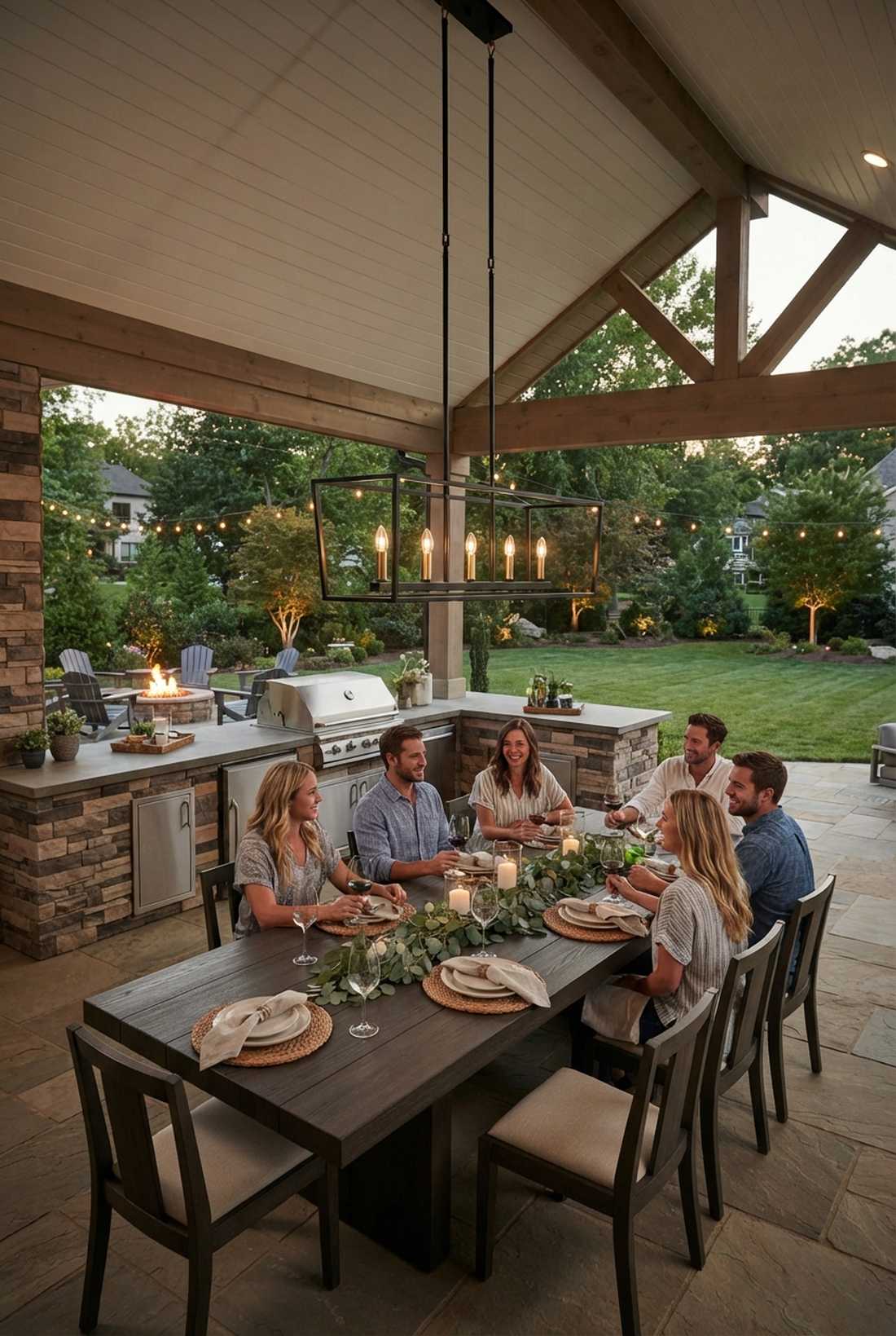 linear farmhouse chandelier