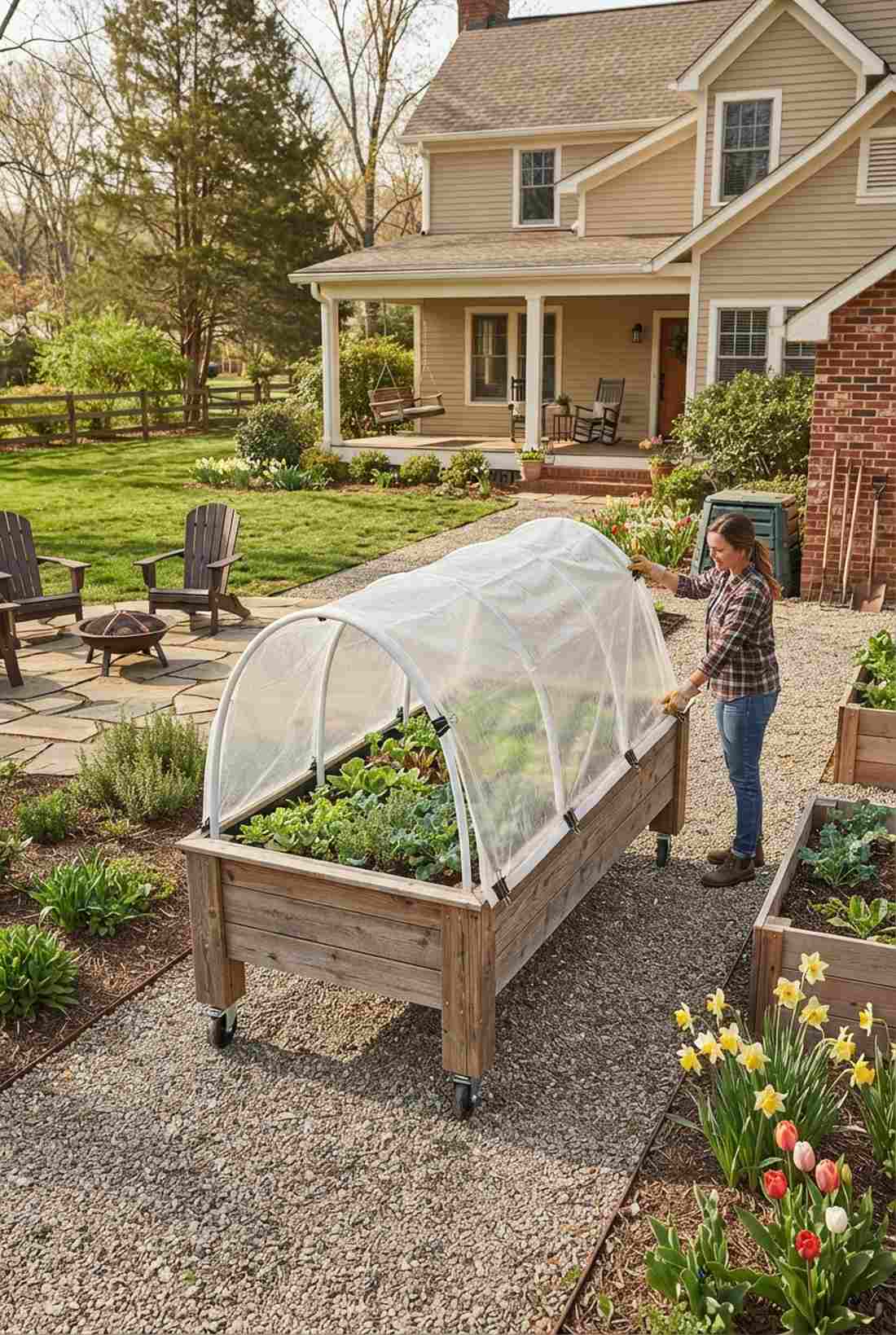 mobile greenhouse bed system