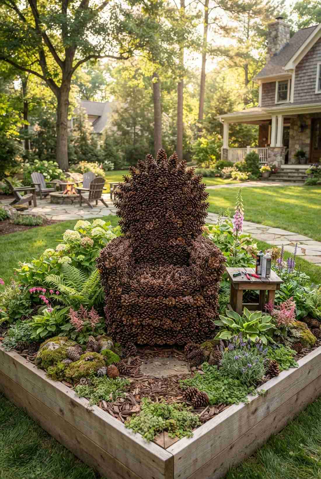 pinecone throne chair