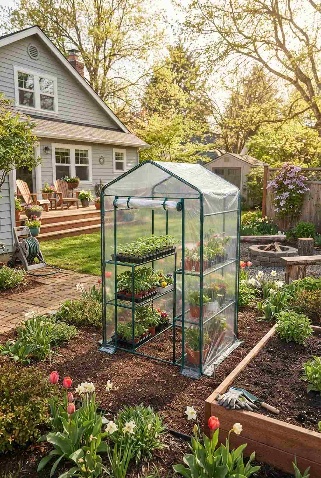 pop up frame greenhouse with clear panels