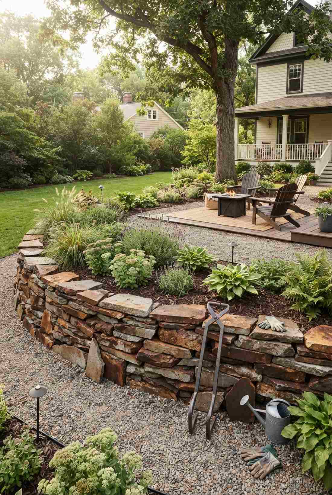 recycled concrete rubble wall