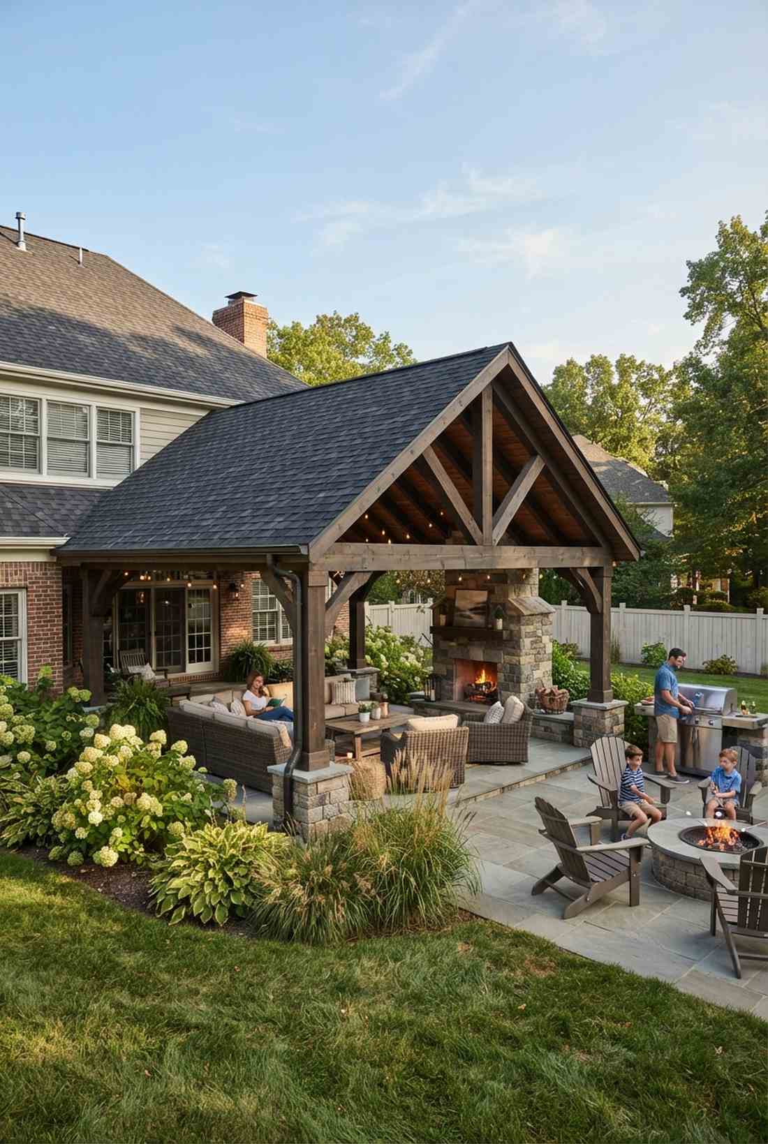 shingled roof pergola
