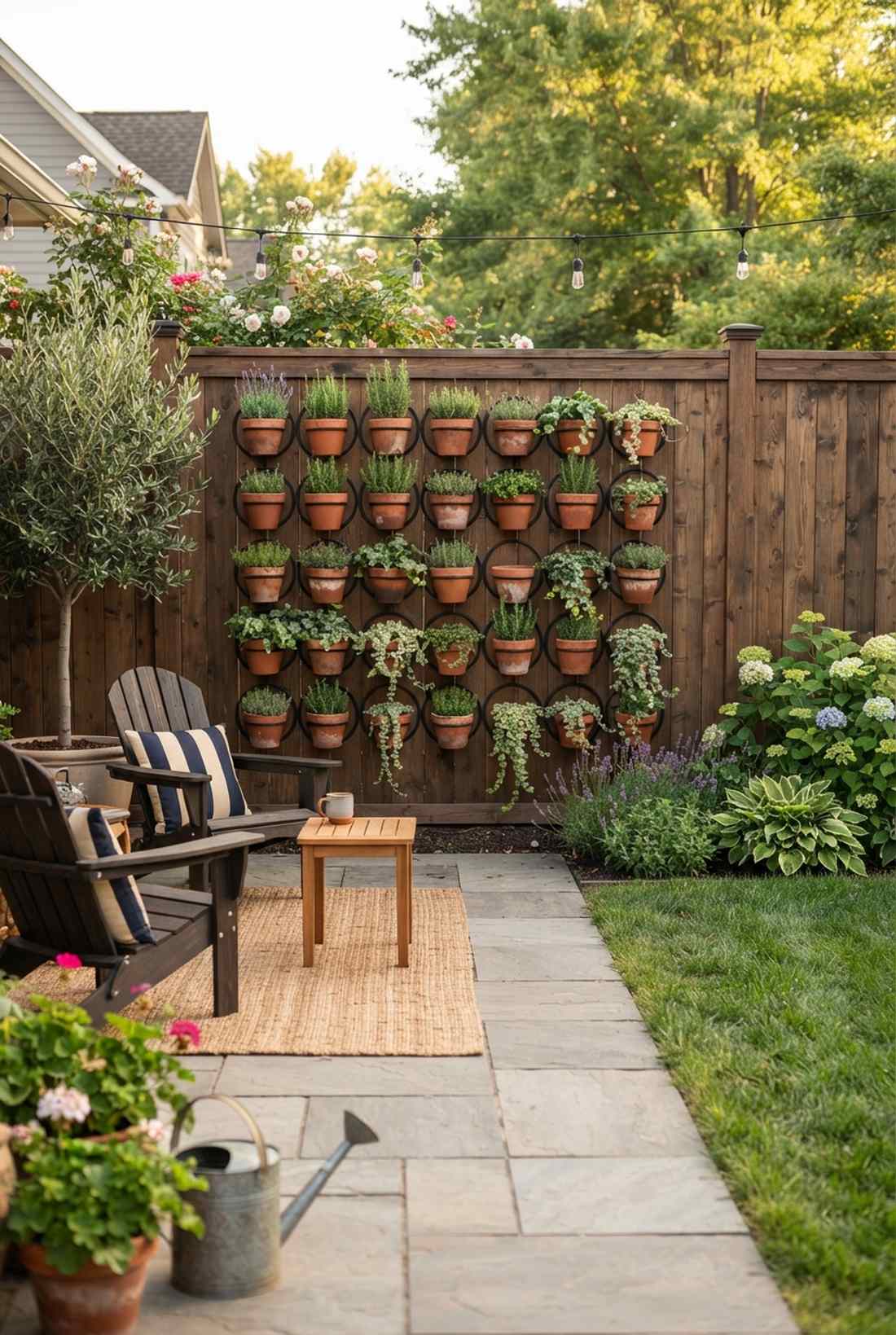 terracotta pot wall grid
