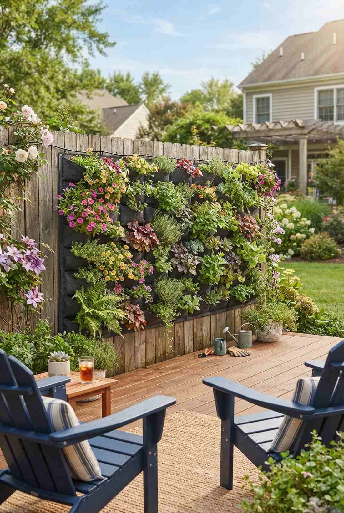vertical pocket planter installation