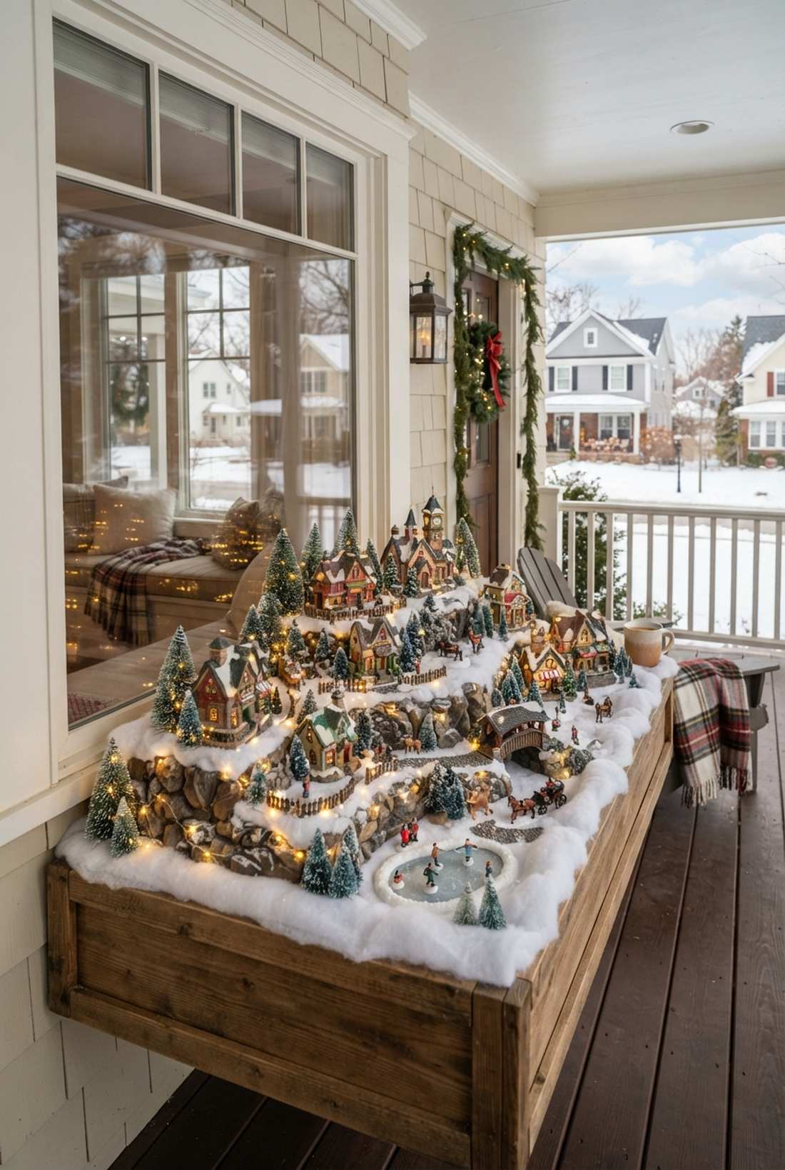 winter village vignette