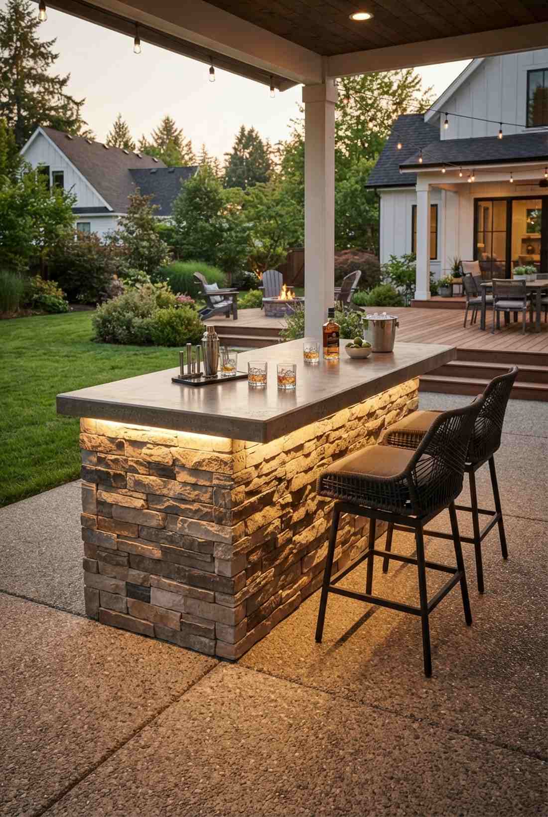 bar counter edge lighting